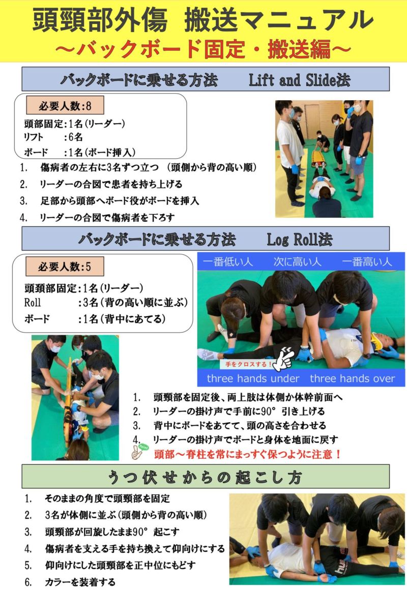 Spolink JAPAN】スポーツ現場での頭頸部外傷の固定・搬送マニュアルを 